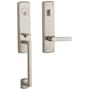 Baldwin Soho Right Handed One Piece Single Cylinder Keyed Entry Handleset with 5485V Interior Lever from the Estate Collection Lifetime Satin Nickel