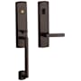 Baldwin Soho Left Handed One Piece Single Cylinder Keyed Entry Handleset with 5485V Interior Lever from the Estate Collection Venetian Bronze