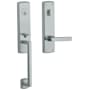 Baldwin Soho Right Handed One Piece Single Cylinder Keyed Entry Handleset with 5485V Interior Lever from the Estate Collection Polished Chrome