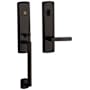 Baldwin Soho Right Handed One Piece Single Cylinder Keyed Entry Handleset with 5485V Interior Lever from the Estate Collection Distressed Oil Rubbed Bronze