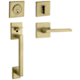 Baldwin Minneapolis Right Handed Sectional Single Cylinder Keyed Entry Handleset with 5162 Interior Lever from the Estate Collection Vintage Brass