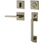 Baldwin Minneapolis Left Handed Sectional Single Cylinder Keyed Entry Handleset with 5162 Interior Lever from the Estate Collection Satin Brass and Black
