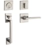 Baldwin Minneapolis Right Handed Sectional Single Cylinder Keyed Entry Handleset with 5162 Interior Lever from the Estate Collection Lifetime Satin Nickel