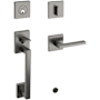 Baldwin Minneapolis Right Handed Sectional Single Cylinder Keyed Entry Handleset with 5162 Interior Lever from the Estate Collection Lifetime Graphite Nickel