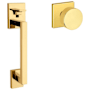 Baldwin Minneapolis Sectional Handleset with 5055 Knob from the Estate Collection - Minus Deadbolt Non-Lacquered Brass