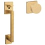 Baldwin Minneapolis Sectional Handleset with 5055 Knob from the Estate Collection - Minus Deadbolt Lifetime Satin Brass