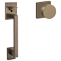 Baldwin Minneapolis Sectional Handleset with 5055 Knob from the Estate Collection - Minus Deadbolt Satin Brass and Black