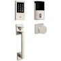 Baldwin Minneapolis Z-Wave Sectional Electronic Keyless Entry Handleset with 5055 Interior Knob from the Estate Collection Lifetime Satin Nickel