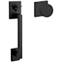 Baldwin Minneapolis Sectional Handleset with 5055 Knob from the Estate Collection - Minus Deadbolt Satin Black