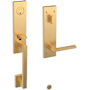 Baldwin Minneapolis Right Handed Single Cylinder Keyed Entry One Piece Handleset with 5162 Interior Lever from the Estate Collection Lifetime PVD Satin Brass