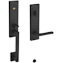 Baldwin Minneapolis Left Handed Single Cylinder Keyed Entry One Piece Handleset with 5162 Interior Lever from the Estate Collection Satin Black