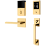 Baldwin Minneapolis Z-Wave Left Handed Sectional Electronic Keyless Entry Handleset with 5162 Interior Lever from the Estate Collection Lifetime Polished Brass