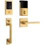 Baldwin Minneapolis Right Handed Sectional Electronic Keyless Entry Handleset with 5162 Interior Lever from the Estate Collection Lifetime Satin Brass