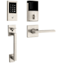 Baldwin Minneapolis Z-Wave Right Handed Sectional Electronic Keyless Entry Handleset with 5162 Interior Lever from the Estate Collection Lifetime Satin Nickel