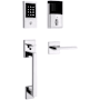 Baldwin Minneapolis Z-Wave Left Handed Sectional Electronic Keyless Entry Handleset with 5162 Interior Lever from the Estate Collection Polished Chrome