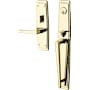 Baldwin Palm Springs Right Handed Dummy Full Plate Handleset with L024 Interior Lever from the Estate Collection Non-Lacquered Brass