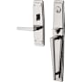 Baldwin Palm Springs Right Handed Dummy Full Plate Handleset with L024 Interior Lever from the Estate Collection Lifetime Polished Nickel