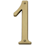 Baldwin Solid Brass Residential House Number 1 Vintage Brass