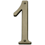 Baldwin Solid Brass Residential House Number 1 Satin Brass and Black