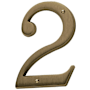 Baldwin Solid Brass Residential House Number 2 Vintage Brass
