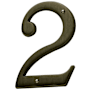 Baldwin Solid Brass Residential House Number 2 Satin Brass and Black
