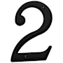 Baldwin Solid Brass Residential House Number 2 Satin Black