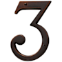 Baldwin Solid Brass Residential House Number 3 Venetian Bronze