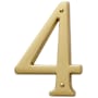 Baldwin Solid Brass Residential House Number 4 Lifetime Polished Brass