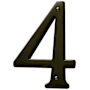 Baldwin Solid Brass Residential House Number 4 Satin Brass and Black
