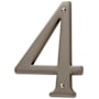 Baldwin Solid Brass Residential House Number 4 Lifetime Satin Nickel
