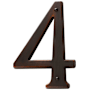 Baldwin Solid Brass Residential House Number 4 Venetian Bronze