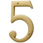 Baldwin Solid Brass Residential House Number 5 Lifetime Polished Brass