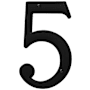 Baldwin Solid Brass Residential House Number 5 Satin Black