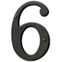 Baldwin Solid Brass Residential House Number 6 Oil Rubbed Bronze