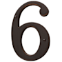 Baldwin Solid Brass Residential House Number 6 Venetian Bronze