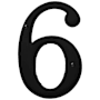 Baldwin Solid Brass Residential House Number 6 Satin Black