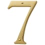 Baldwin Solid Brass Residential House Number 7 Lifetime Polished Brass