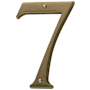 Baldwin Solid Brass Residential House Number 7 Vintage Brass
