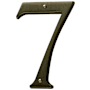 Baldwin Solid Brass Residential House Number 7 Satin Brass and Black