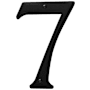 Baldwin Solid Brass Residential House Number 7 Satin Black