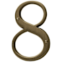 Baldwin Solid Brass Residential House Number 8 Vintage Brass