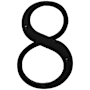 Baldwin Solid Brass Residential House Number 8 Satin Black
