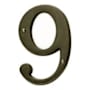 Baldwin Solid Brass Residential House Number 9 Satin Brass and Black