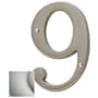 Baldwin Solid Brass Residential House Number 9 Lifetime Satin Nickel