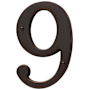 Baldwin Solid Brass Residential House Number 9 Venetian Bronze
