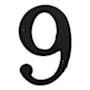 Baldwin Solid Brass Residential House Number 9 Satin Black