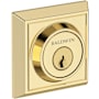 Baldwin Chamfered Square Solid Brass Double Cylinder Keyed Entry Deadbolt from the Reserve Collection Non-Lacquered Brass