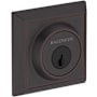 Baldwin Chamfered Square Solid Brass Double Cylinder Keyed Entry Deadbolt from the Reserve Collection Venetian Bronze