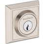 Baldwin Chamfered Square Solid Brass Double Cylinder Keyed Entry Deadbolt from the Reserve Collection Satin Nickel