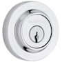 Baldwin Contemporary Round Standard C Keyway Double Cylinder Keyed Entry Deadbolt Polished Chrome